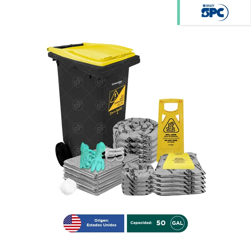 Kit antiderrames móvil universal SPC 50 Gal | absorción 42 Gal