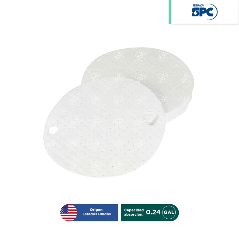 Tapete absorbente cubre tambos c/25 piezas Aceite