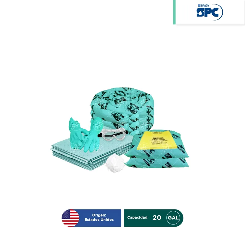 Repuesto para Kit antiderrames móvil para líquidos agresivos o hazmat SPC 20 Gal | absorción 14 Gal