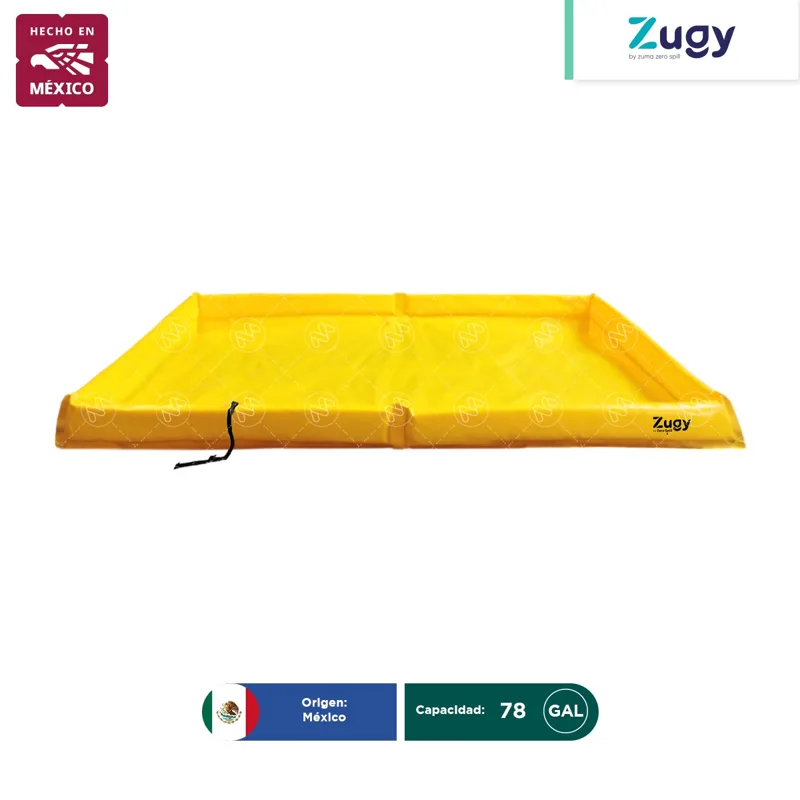 Berma portátil de PVC para derrames Zugy 120×240 cm | 78 Gal