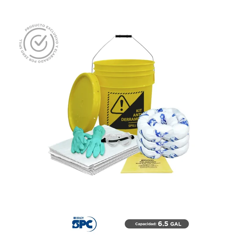 Kit antiderrames para aceite y derivados del petróleo SPC 6.5 Gal | absorción 6 Gal