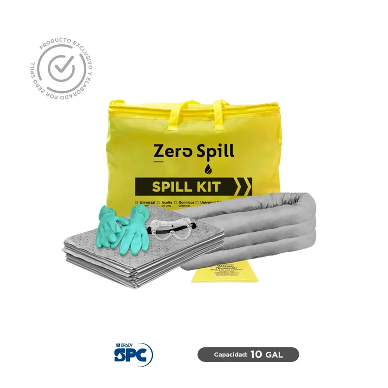Kit antiderrames portátil universal no quimicos SPC 10 Gal | absorción 9 Gal