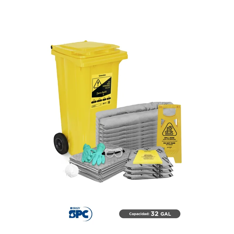 Kit antiderrames móvil universal no quimicos SPC 32 Gal | absorción 32 Gal
