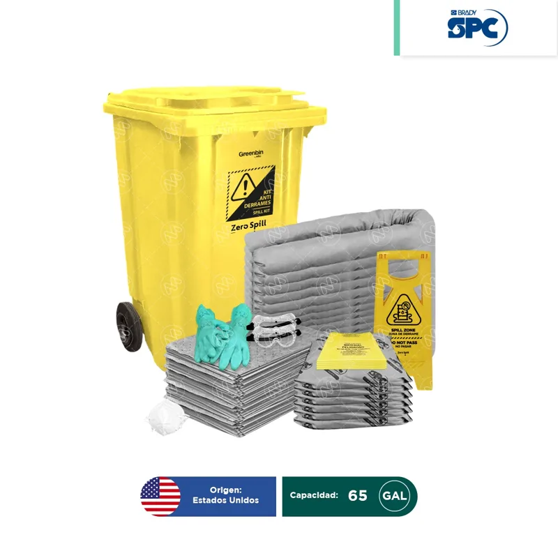 Kit antiderrames móvil universal no quimicos SPC 65 Gal | absorción 66 Gal
