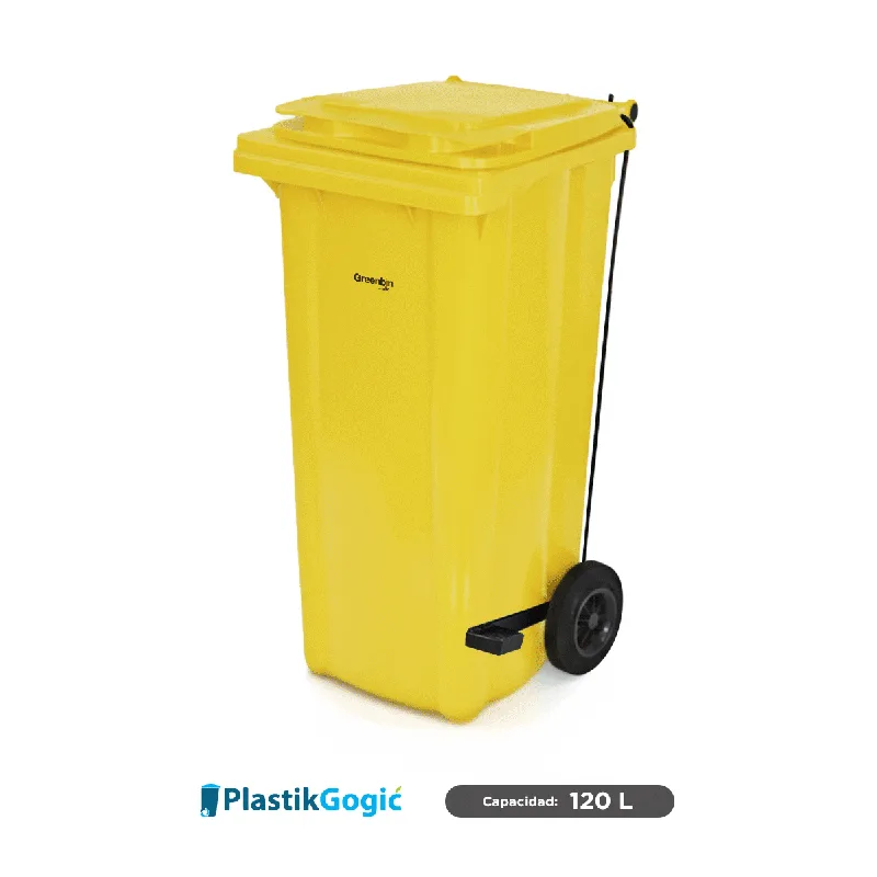 Contenedor con 2 ruedas y pedal Plastik Gogic 120 L