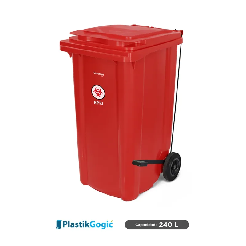 Contenedor con 2 ruedas y pedal Plastik Gogic RPBI 240 L