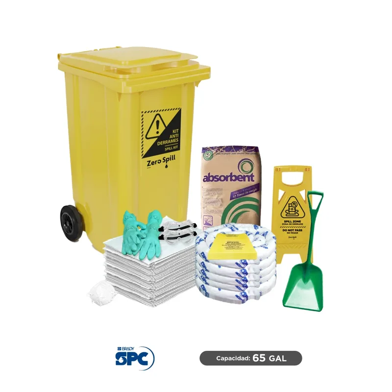 Kit antiderrames móvil para aceite y derivados del petróleo SPC 65 Gal | absorción 65 Gal