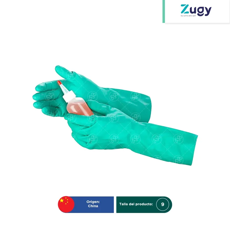 Guantes de nitrilo resistente a químicos talla 9 G15 Zugy