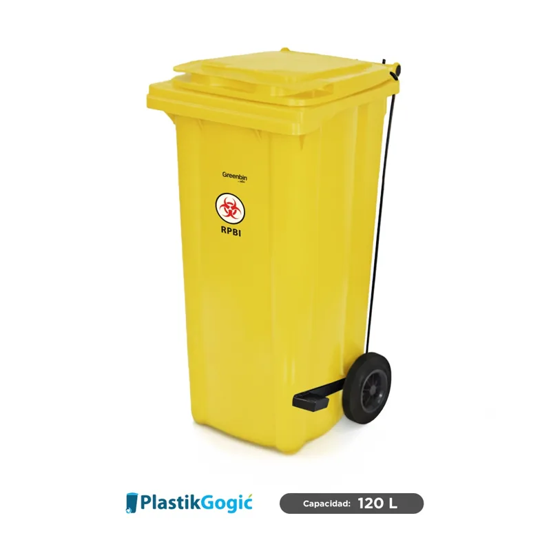 Contenedor con 2 ruedas y pedal Plastik Gogic AM RPBI 120 L