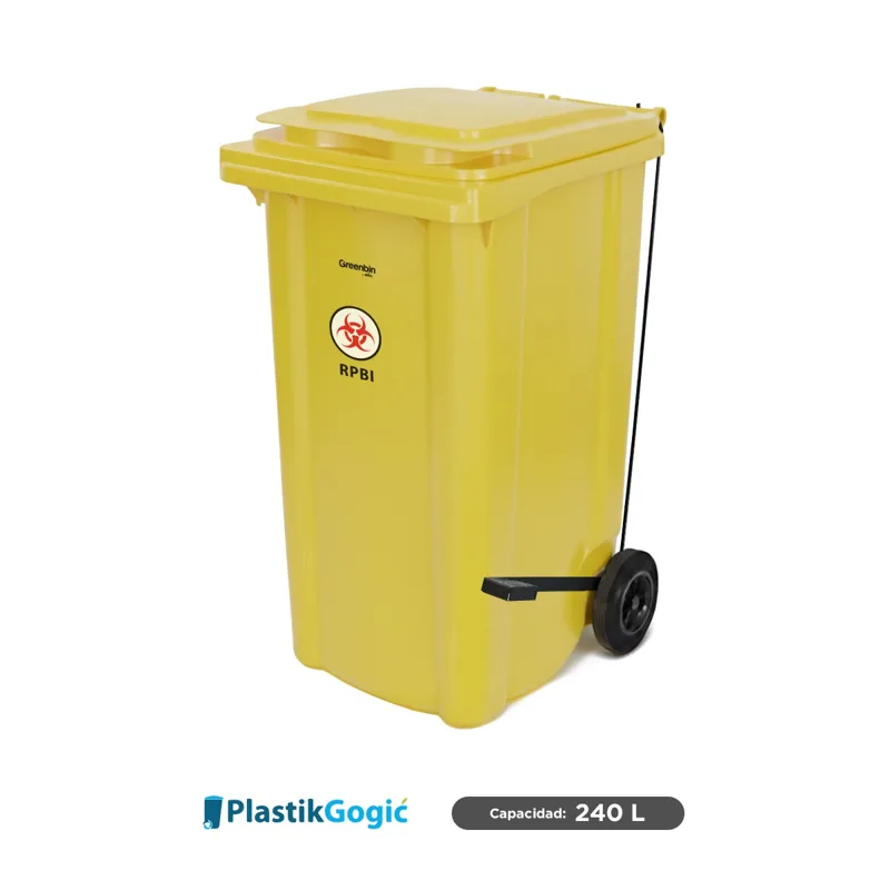Contenedor con 2 ruedas y pedal Plastik Gogic AM RPBI 240 L