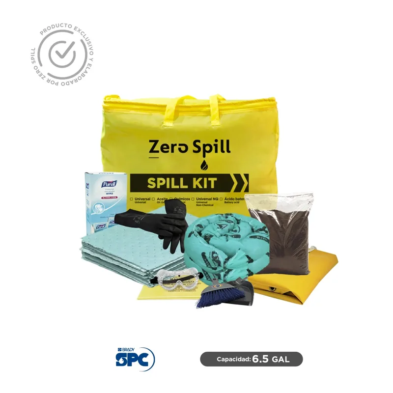 Kit antiderrames para fluidos corporales SPC 6.5 Gal | absorción 4 Gal