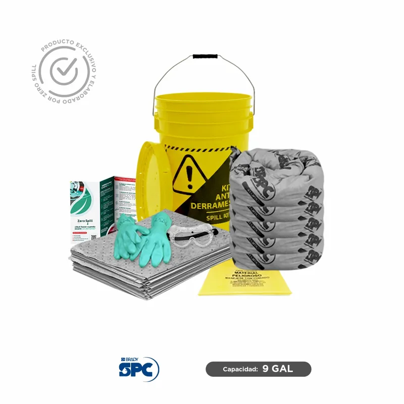 Kit antiderrames universal SPC 9 Gal | absorción 8.7 Gal