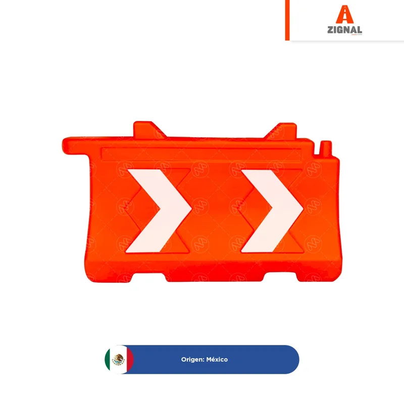 Barrera vial con 4 franjas reflejantes en flecha TR grado 310 ingenieria 155 x 85 x 52 cm Zignal