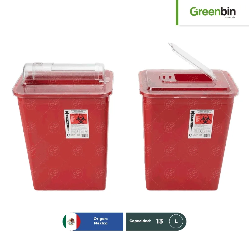 Contenedor para Punzocortantes RPBI Greenbin 13 L