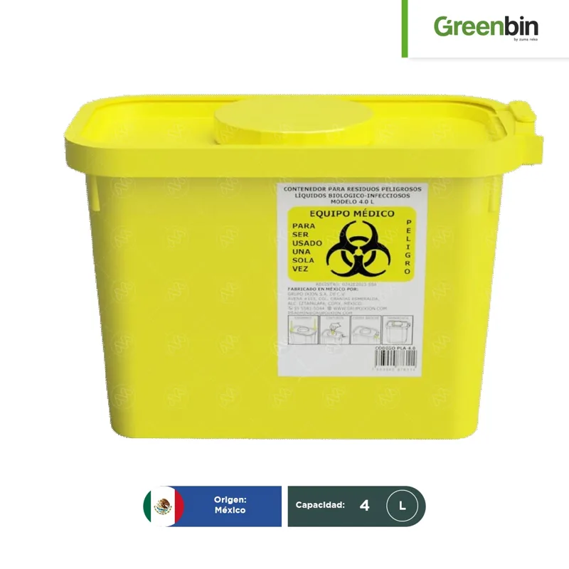 Contenedor para residuos líquidos RPBI AM Greenbin 4 L