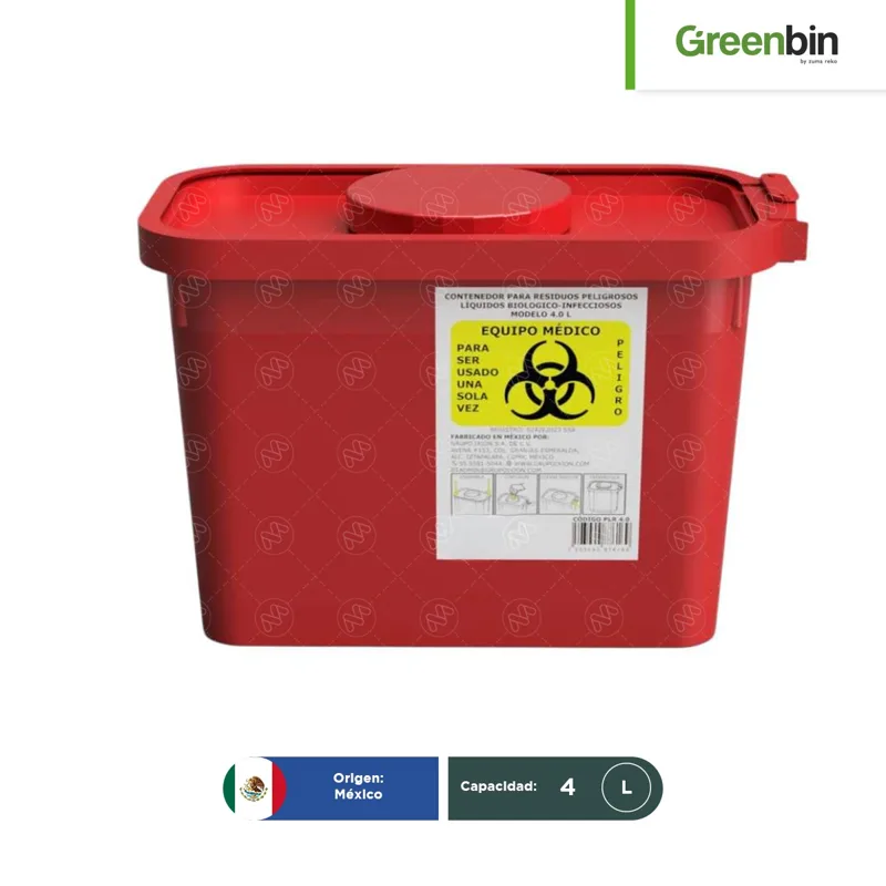 Contenedor para residuos líquidos RPBI RJ Greenbin 4 L