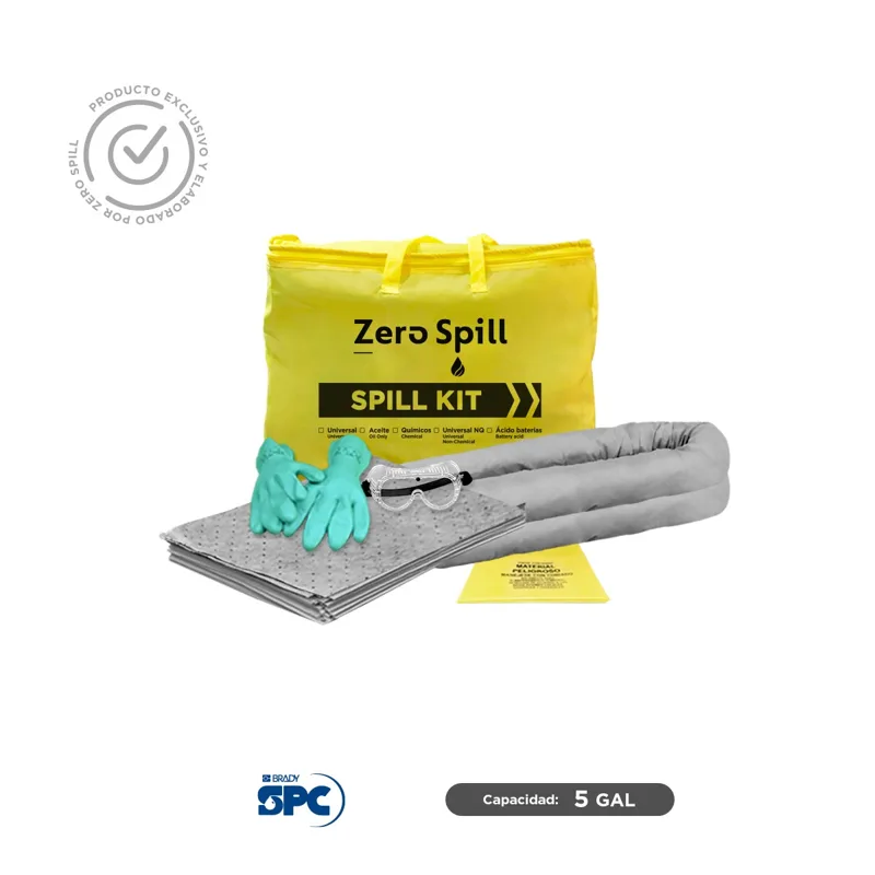 Kit antiderrames portátil universal no quimicos SPC 5 Gal | absorción 5 Gal