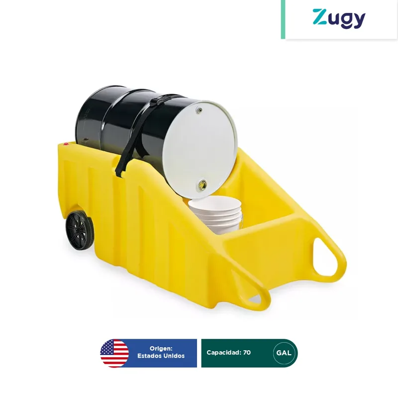 Carretilla antiderrames Poly Dolly para 1 tambo Zugy 70 Gal