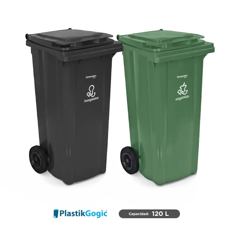 Combo ecológico contenedor de 2 ruedas Plastik Gogic 120 L
