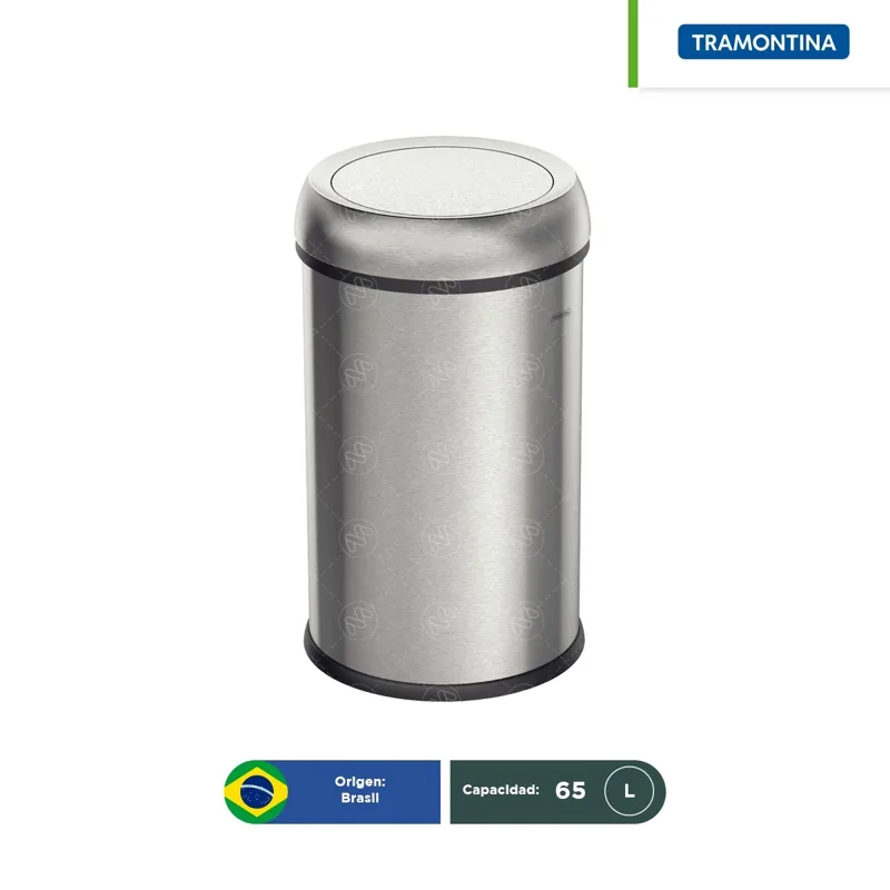 Bote de basura acero inoxidable tapa vaivén Friuli Tramontina 65 L